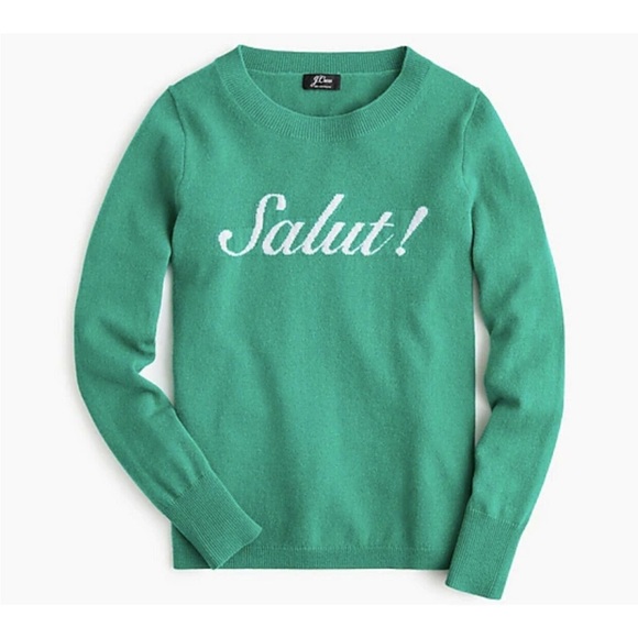 J. Crew Sweaters - J. Crew Green Cashmere Salut Sweater S